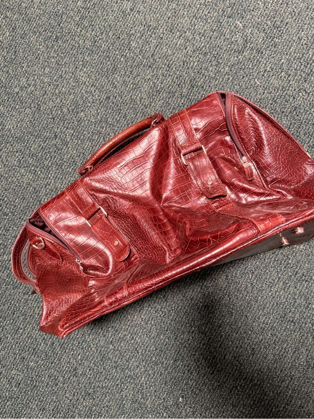Mary Kay Red Croc-Embossed Travel Tote